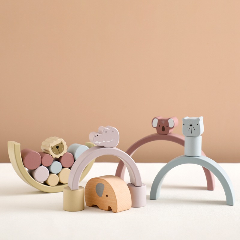 Montessori Stapel- und Balance-Lernspielzeug Zoo