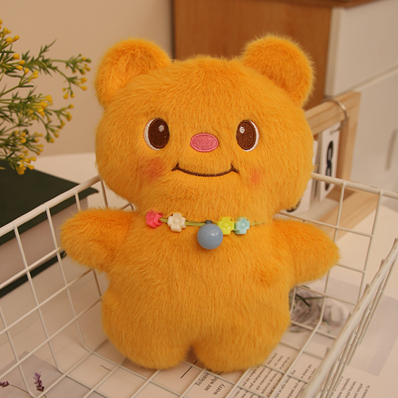 Nuevo collar de crema oso lindo regalo de cumpleaños para niñas y niños muñecos de felpa muñecos al por mayor oso