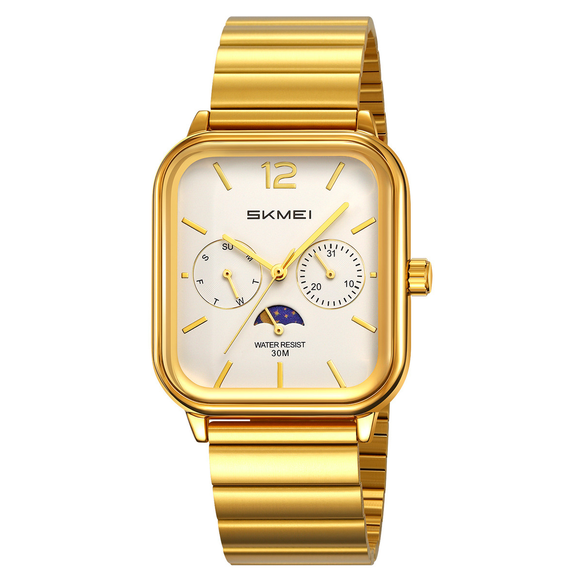 Momento calendario de cuarzo relojes de acero impermeable relojes de negocios al por mayor transfronterizos regalos personalizados fábrica de fuente