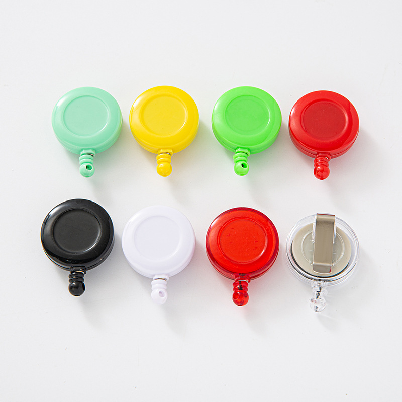 Transparent Retractable Buckle Outdoor Solid Color Retractable Buckle Puller Id Holder Multifunctional Id Card Portable