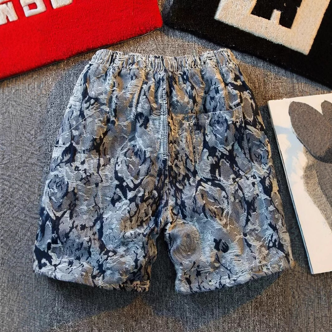 Summer Thin Large Size Denim For Men, Distressed Slim Straight Youth Five-Point Mid-Length Casual Shorts_voghion.com