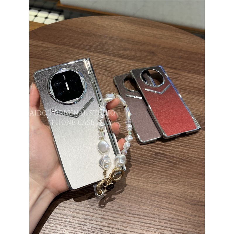适用华为x6手机壳新款折叠屏格调白壳膜一体中轴matex5典藏版全包