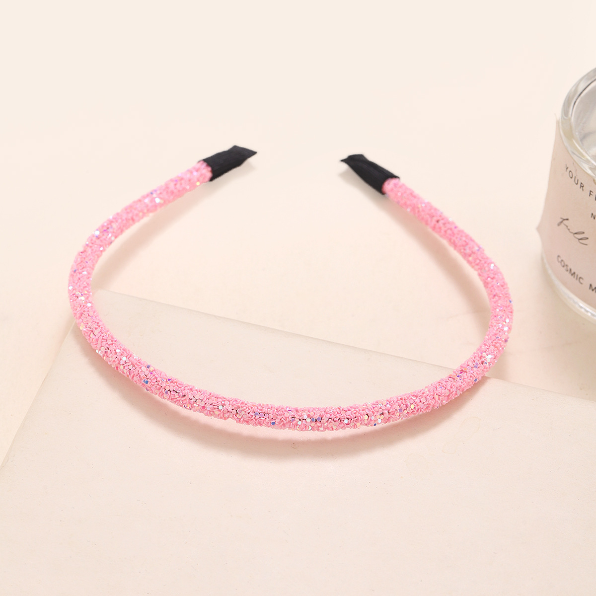 Nuevo estilo europeo y americano de Navidad transfronterizas joyas de cabello de pañuelo de cabeza de mujer cebolla dorada brillante polvo de cabello fija fuente de tarjeta de cabello fina