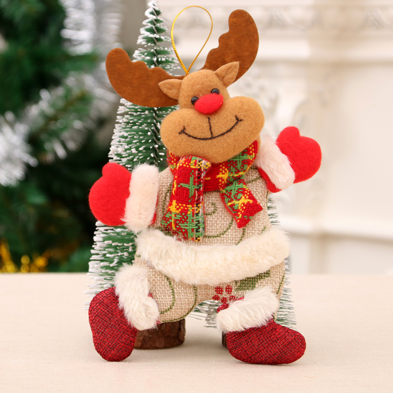 Decoraciones de Navidad anciano muñeco de nieve ciervo regalos de Navidad pequeño colgante muñeca de peluche colgante de árbol de Navidad suministros