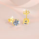 Colorful Moissanite Four Claw Classic Retro Earrings Plated with 18K Gold Exquisite Fashion Earrings 925 Sterling Silver Earrings Cross Border
