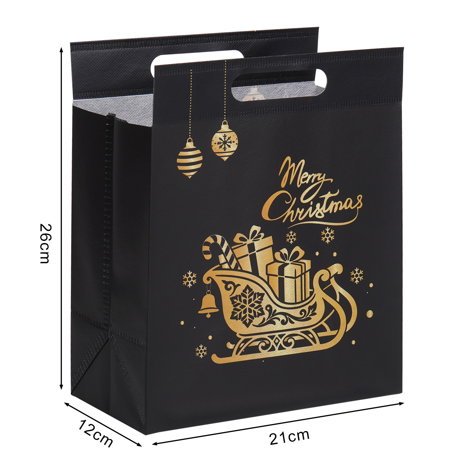 Bolsas de Navidad negras personalizadas bolsas de regalo de acompañantes de negocios embalaje de fiesta bolsas de tela al por mayor