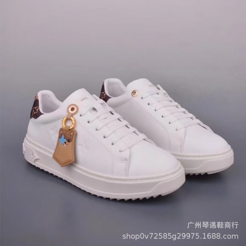 驴家新款情侣百搭舒适内增高休闲绑带印花小白鞋简约经典厚底板鞋|undefined
