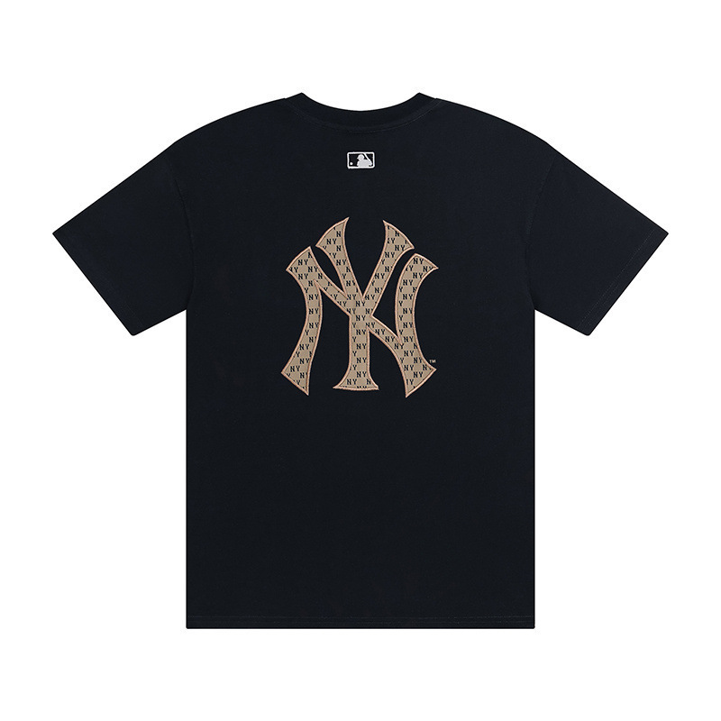 高バージョン.MLB レトロ老眼トレンドカップル春夏同スタイルラウンドネック刺繍万能ルーズ半袖Tシャツ|undefined