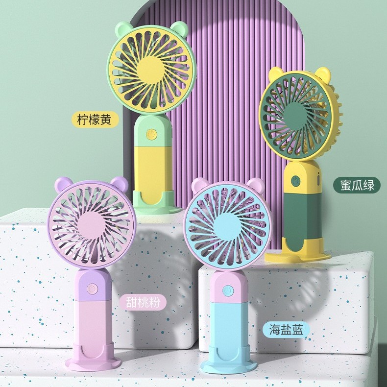 Caricatura encantadora mini ventilador portátil portátil de escritorio USB de larga duración ventilador eléctrico recargable