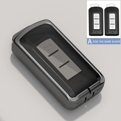 Coverage Classic Keychain for Eclipse – Car key bag - transparent-black-tpu-type-a-transparent-black-tpu-zinc-alloy-single-shell