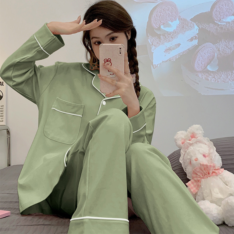 パジャマの女性春秋綿質の薄い長袖は甘いカーディガンを着ることができます。|undefined