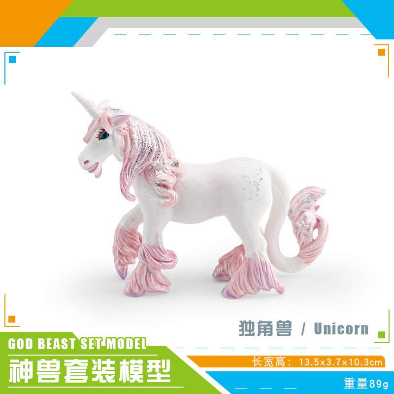 Simulación de mitos occidentales de Amazon animales modelo infantil de unicornio alpaca decoración de mesa juguetes