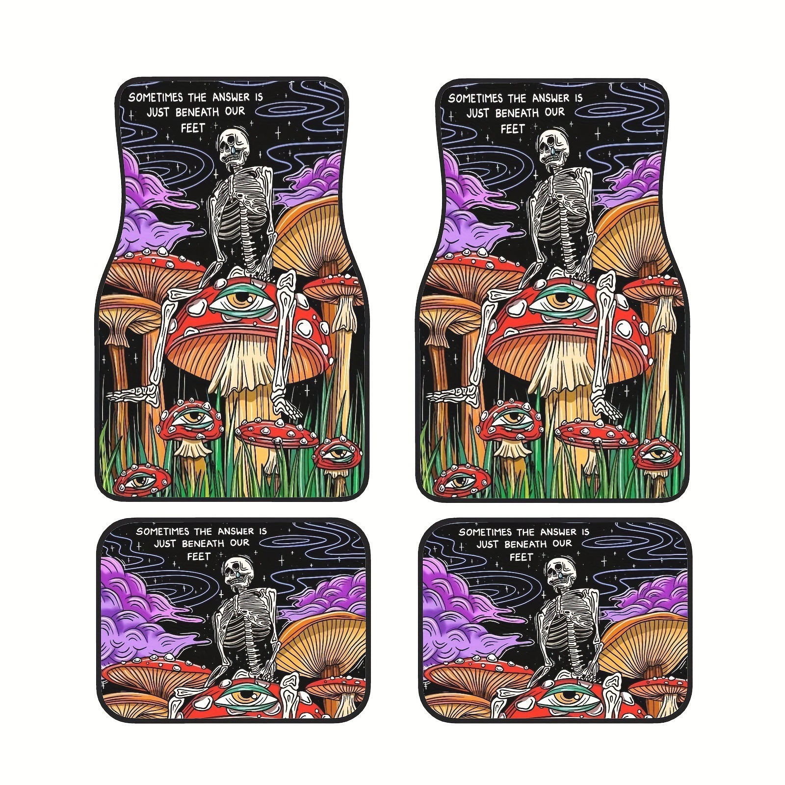 Almohadillas para automóviles estadounidenses transfronterizas juegos de cuatro piezas de Halloween resistentes al desgaste y a la suciedad almohadillas para el suelo fáciles de cuidar para los hogares almohadillas de terciopelo de cristal image 12