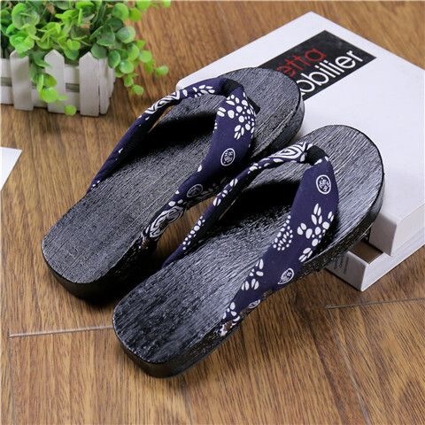 Japanese Classic Men's Wooden Clogs with Round Toe, Men's Wooden Flip-Flops, Flat-Soled Wooden Clogs Japanese Classic Men's Wooden Clogs with Round Toe, Men's Wooden Flip-Flops, Flat-Soled Wooden Clogs