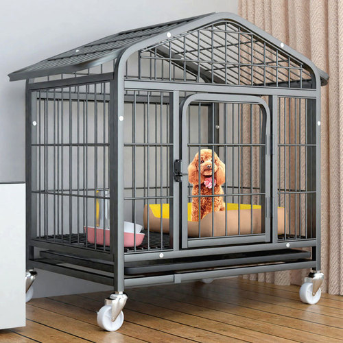 Wholesale dog cage square tube medium and large dog cage thick dog fence indoor pet fence iron cage kennel cage