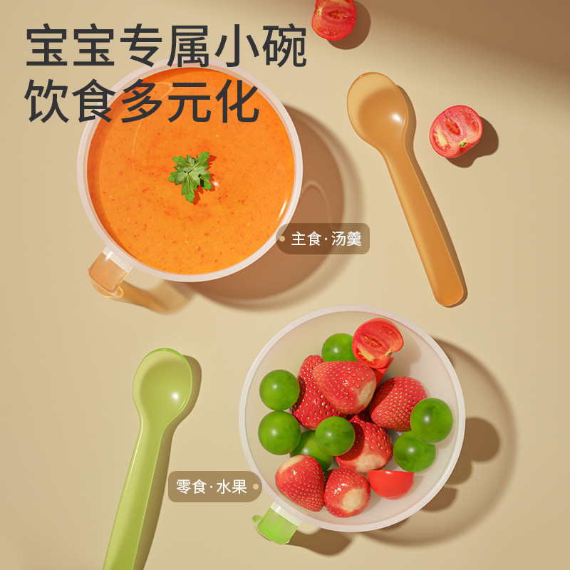 Baby Food Bowl, Special Small Bowl and Spoon for Newborns to Eat Rice Cereal, Feeding Water Bowl and Spoon, Environmentally Friendly and Safe for Feeding
