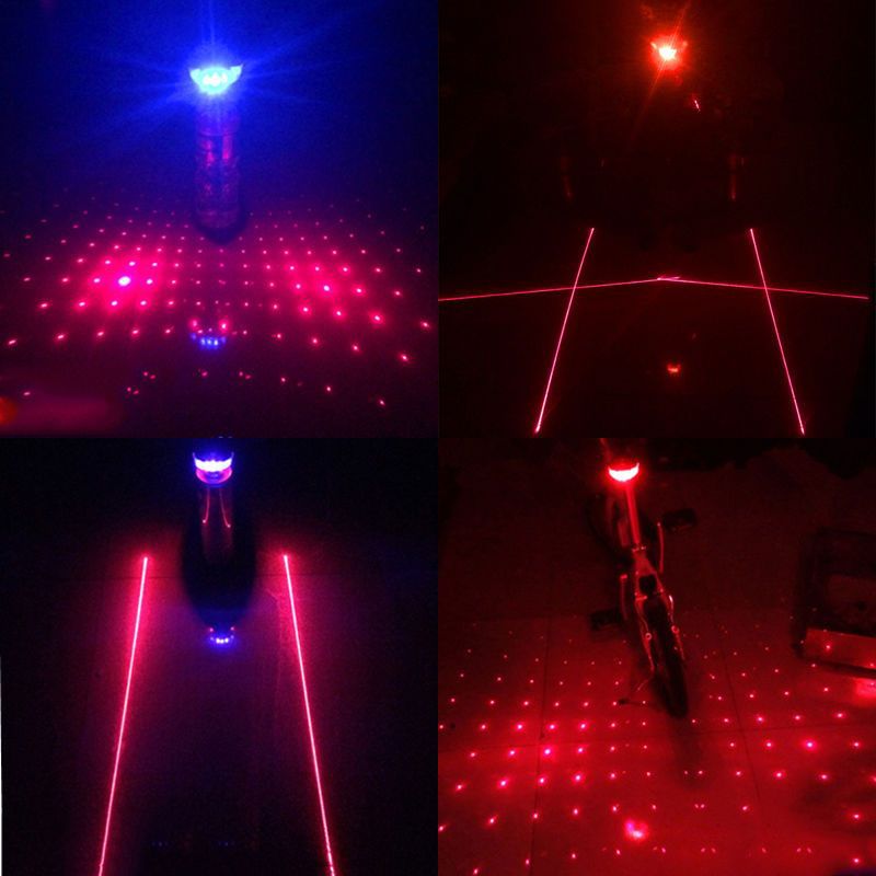 Bicycle Lights laser Taillight Multicolor LED Mountain Lights Rear lamp LED Warning light Riding equipment