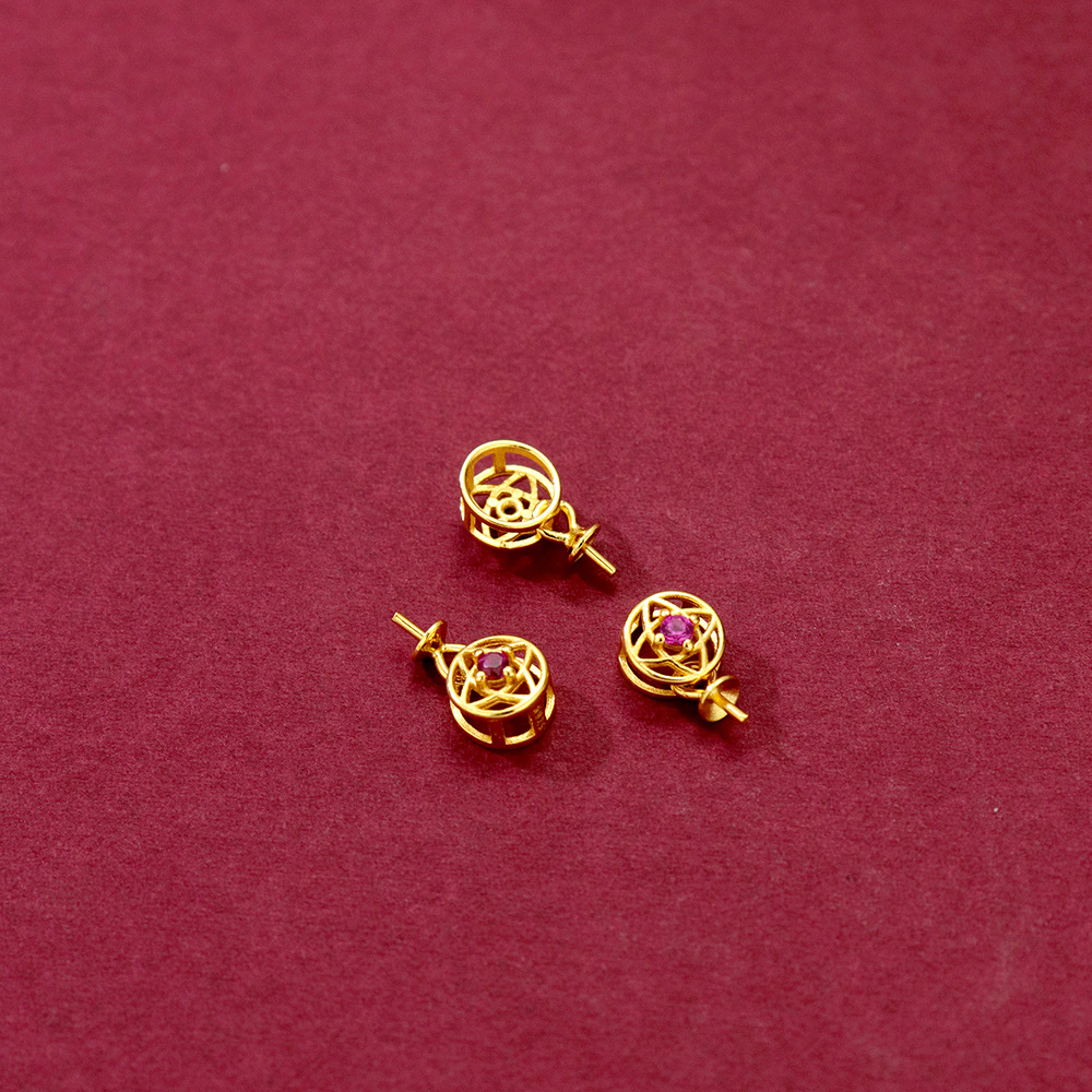S925银纯银镶嵌钻吊坠银扣 玉石翡翠珍珠扣头 DIY饰品配件夹 粘扣