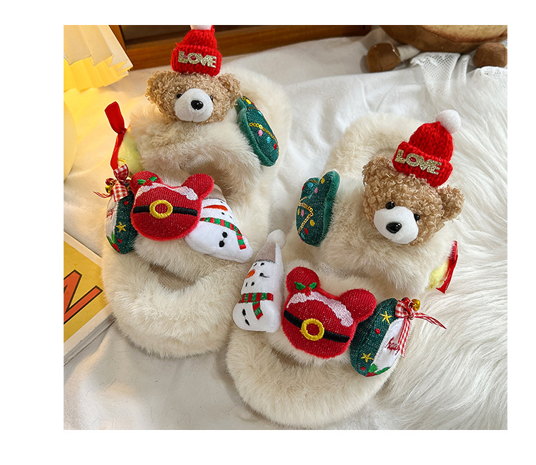 Pantofole da donna comode e antiscivolo per la camera da letto autunnale regolabili in pile di peluche da donna_voghion.com