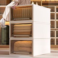 收纳箱抽屉式收纳盒塑料透明衣物储物柜家用衣服日用整理收纳柜子