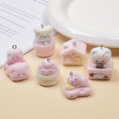 フロットケーキストラップピンク系かわいい樹脂部品DIY携帯電話キーホルダーストラップ防塵プラグ材料