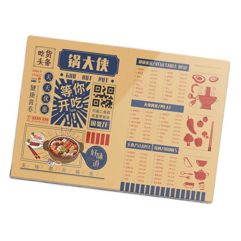 Одноразовая проверка дизайна меню и производство магазина чая с молоком a la carte бренд меню из ПВХ дисплей бренд прайс-лист отеля еда