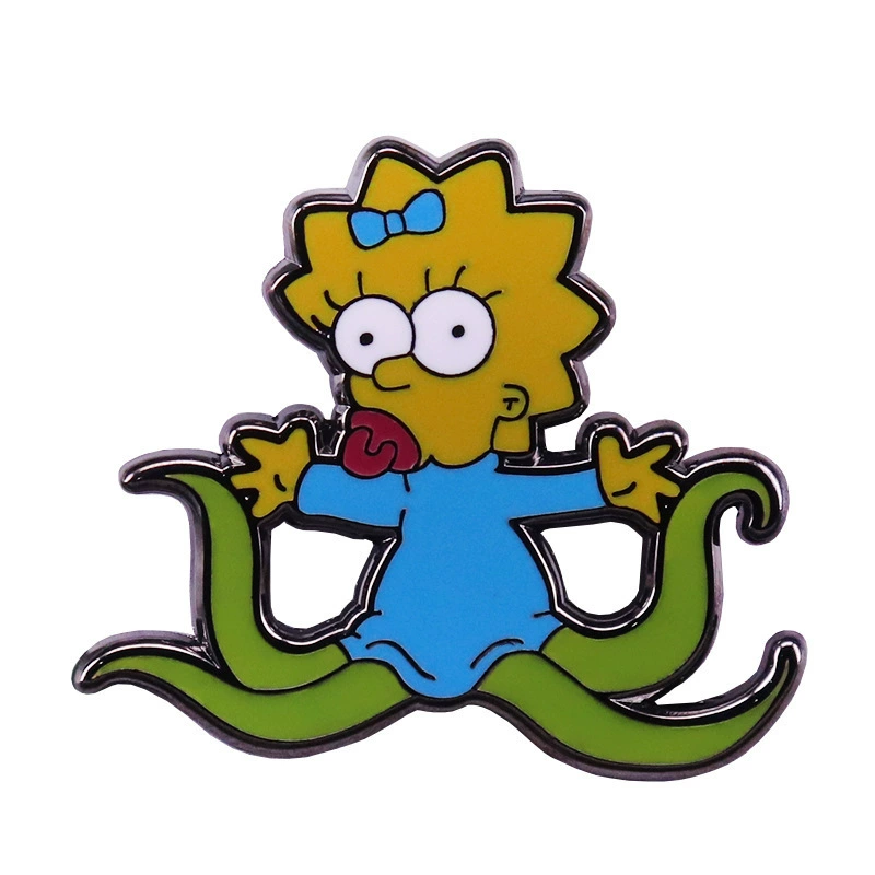 Enamel, pin, cartoon brooch for elementary school students, school bag, pack, metal badge, octopus, Birthday gift