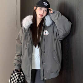 棉服女冬季2025年新款ins大毛领韩版宽松棉衣加厚保暖棉袄外套潮
