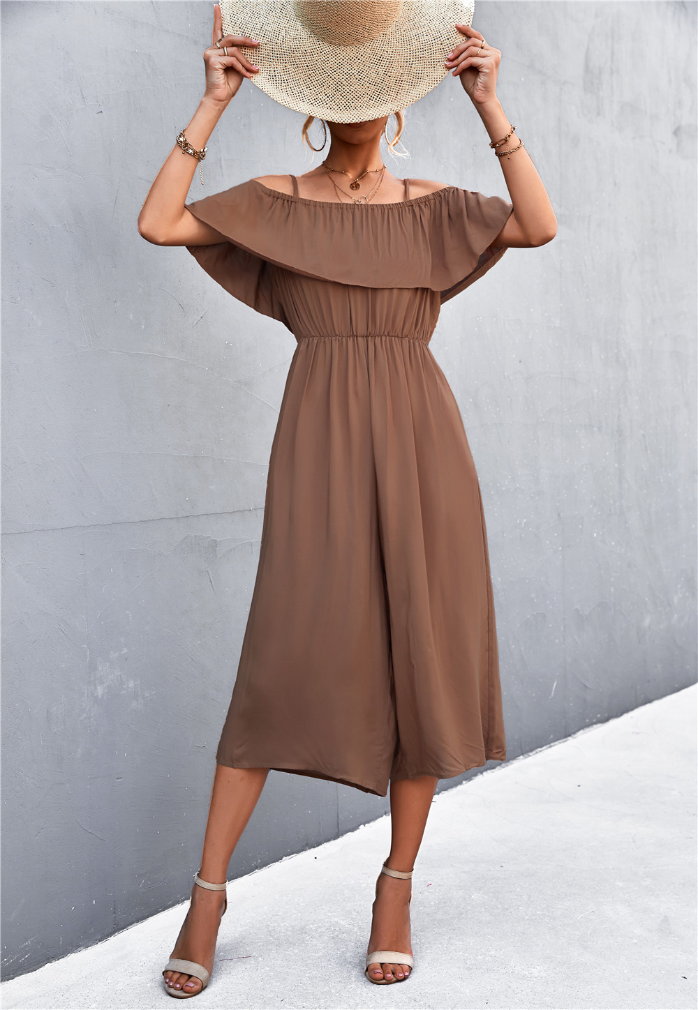Women's One Shoulder Jumpsuit Loose Casual Summer Strap Romper_voghion.com