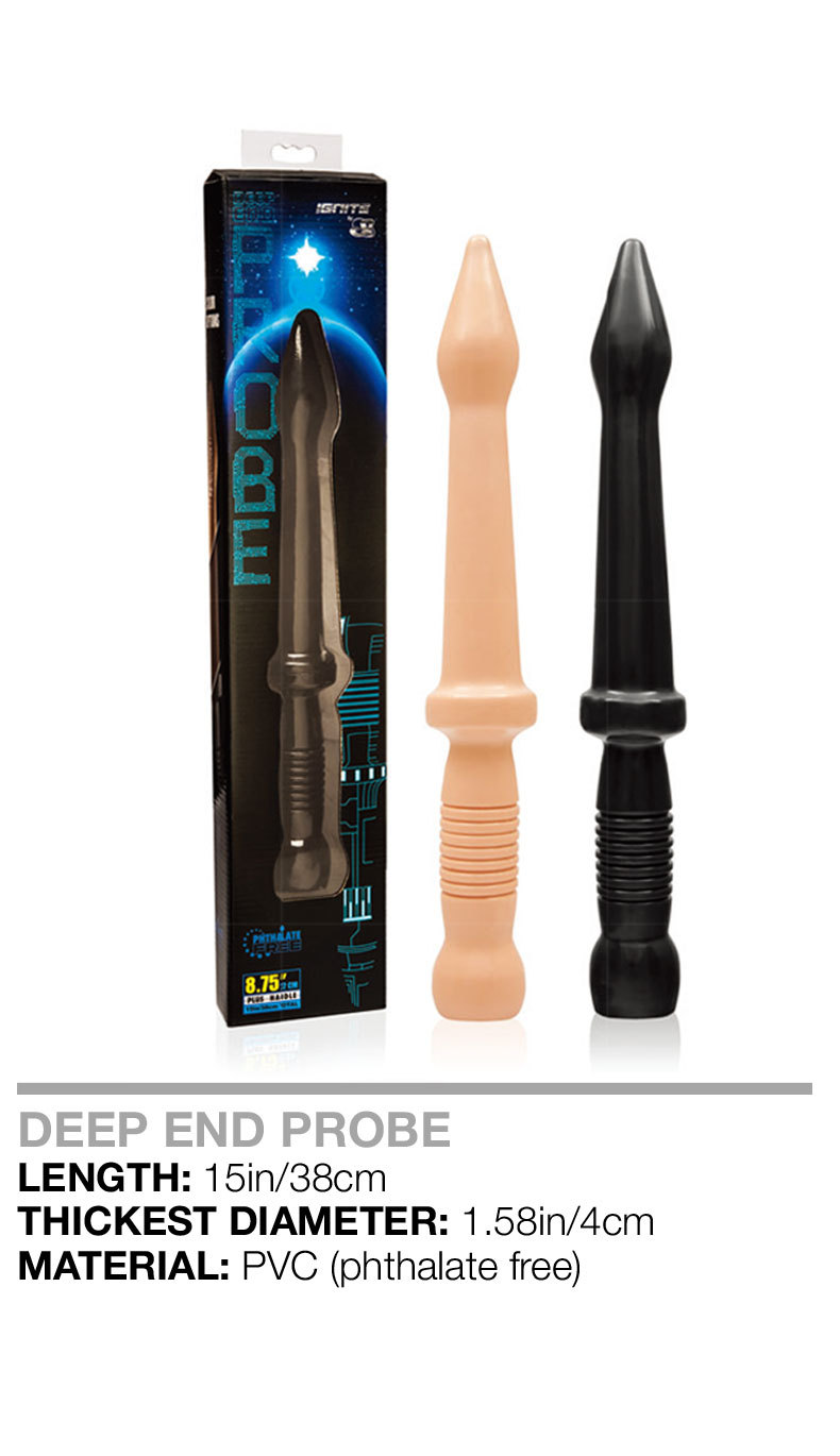 PVC Spear-Shaped Anal Plug Dildo, Black High-Simulation Masturbation Stick — detail image 1