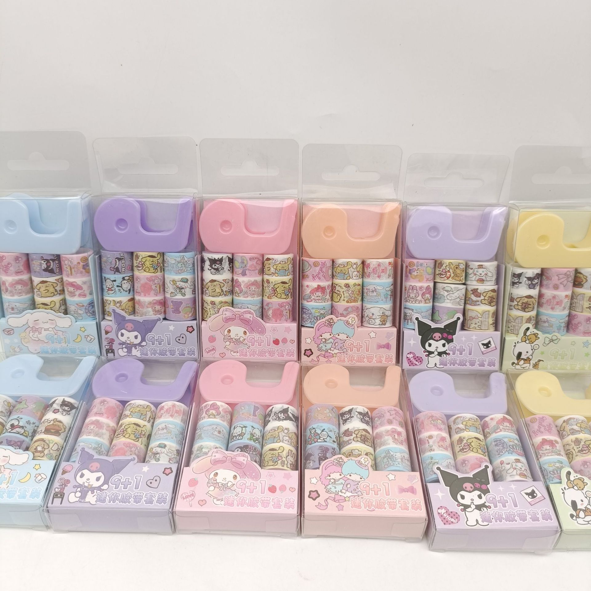 Creativo de dibujos animados Sanrio 9 1 Mini y juego de cinta de papel Cinta adhesiva hecha a mano de bricolaje de alto valor para niños