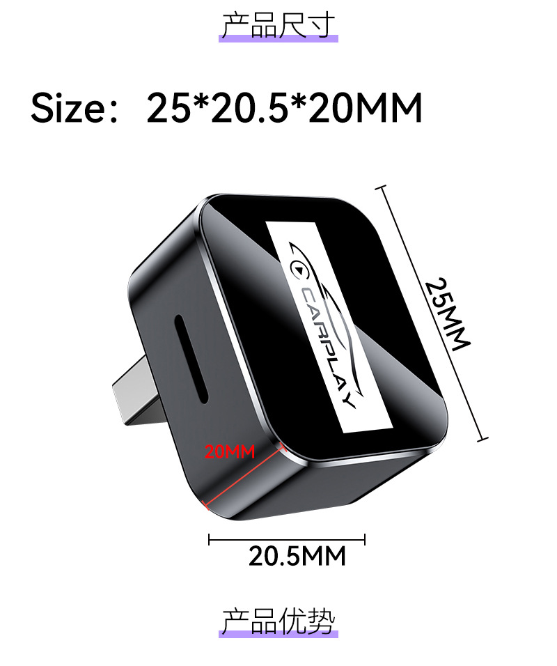 Hot Selling Wired to Wireless Carplay Module 2in1 Car Smart Box Android Autocarplay Box