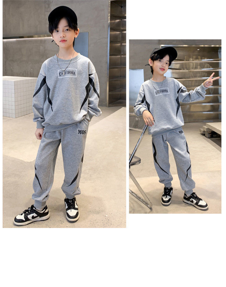 Boy'S Gender Streetwear Letter Color Block Lightning Cotton Boys Clothing Sets