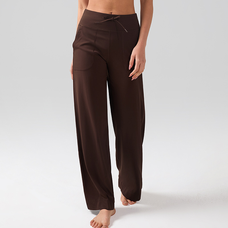 INFLACHI pantalones de chándal sueltos pantalones de fitness de yoga cepillados de secado rápido para mujer pantalones de pierna ancha rectos casuales transpirables