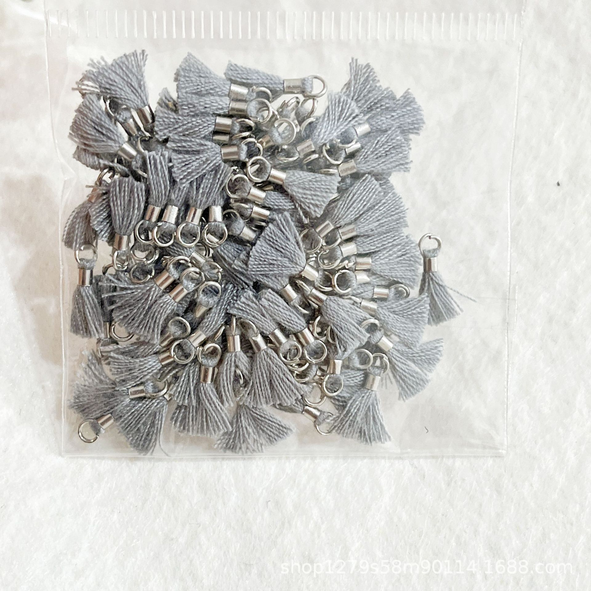 白K 1.2cmミニ綿糸タッセルイヤリング髪飾りシルバーアクセサリーDIY銅管タッセル衣装アクセサリー