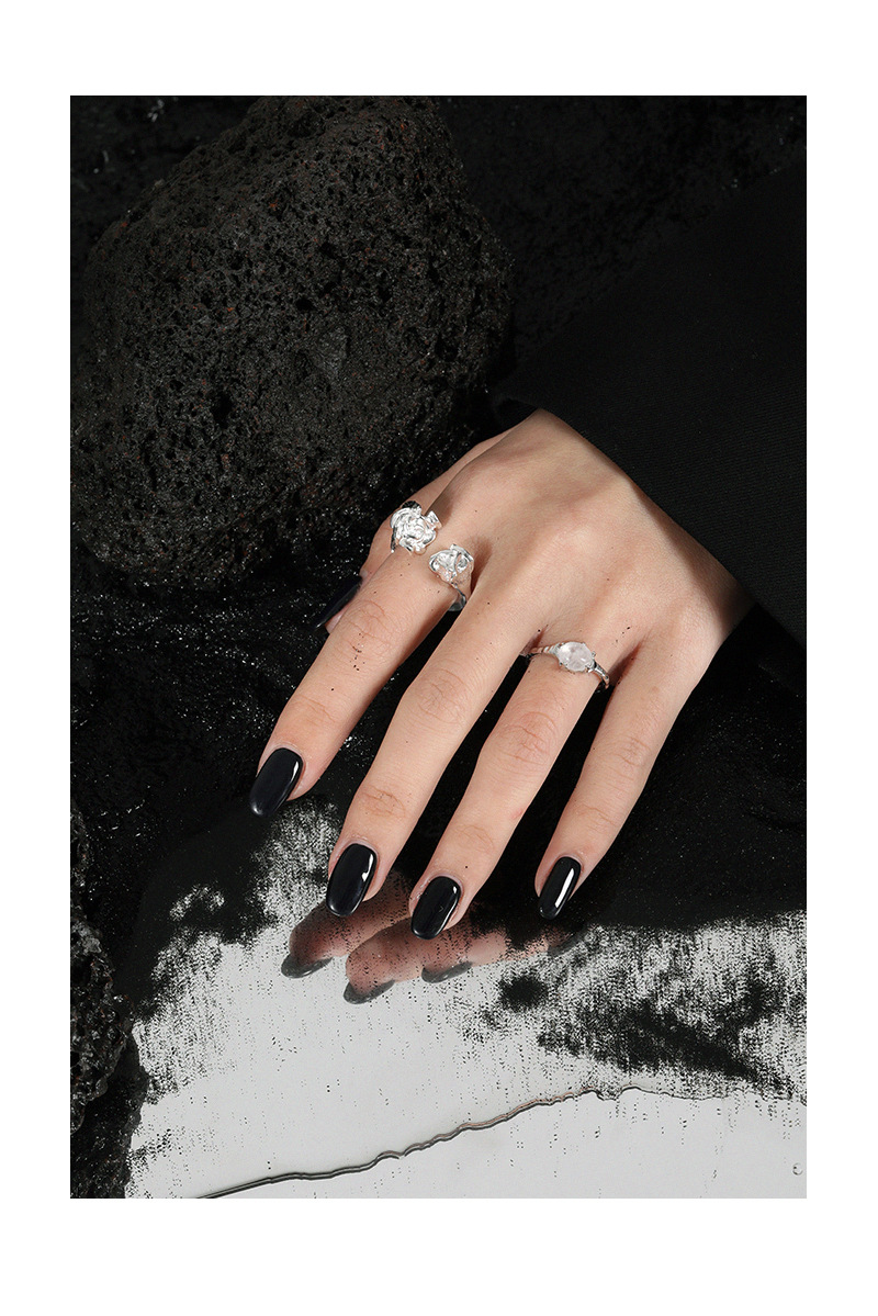 Fashion Geometric Sterling Silver Plating Crystal Open Ring