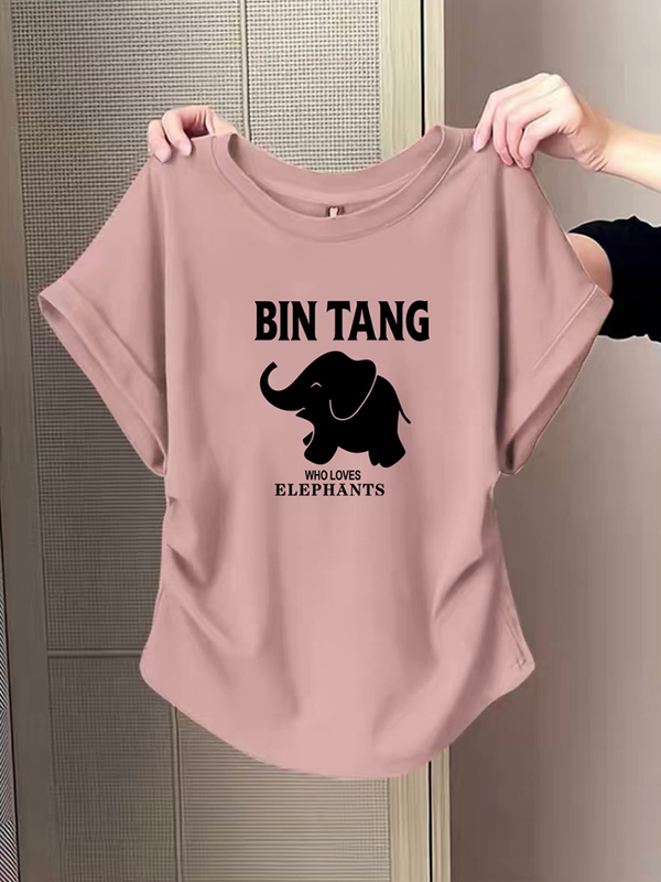 小飞袖褶皱正肩棉短袖t恤女2025新款时尚洋气收腰显瘦上衣夏季|undefined