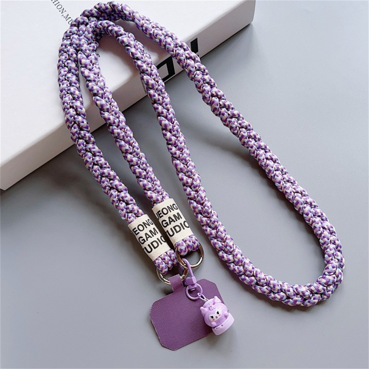 Bandolera de montañismo japonés y coreano, cordón largo, trenza trenzada, muñeca de dibujos animados creativos, colgante, decoración, clip de color de moda