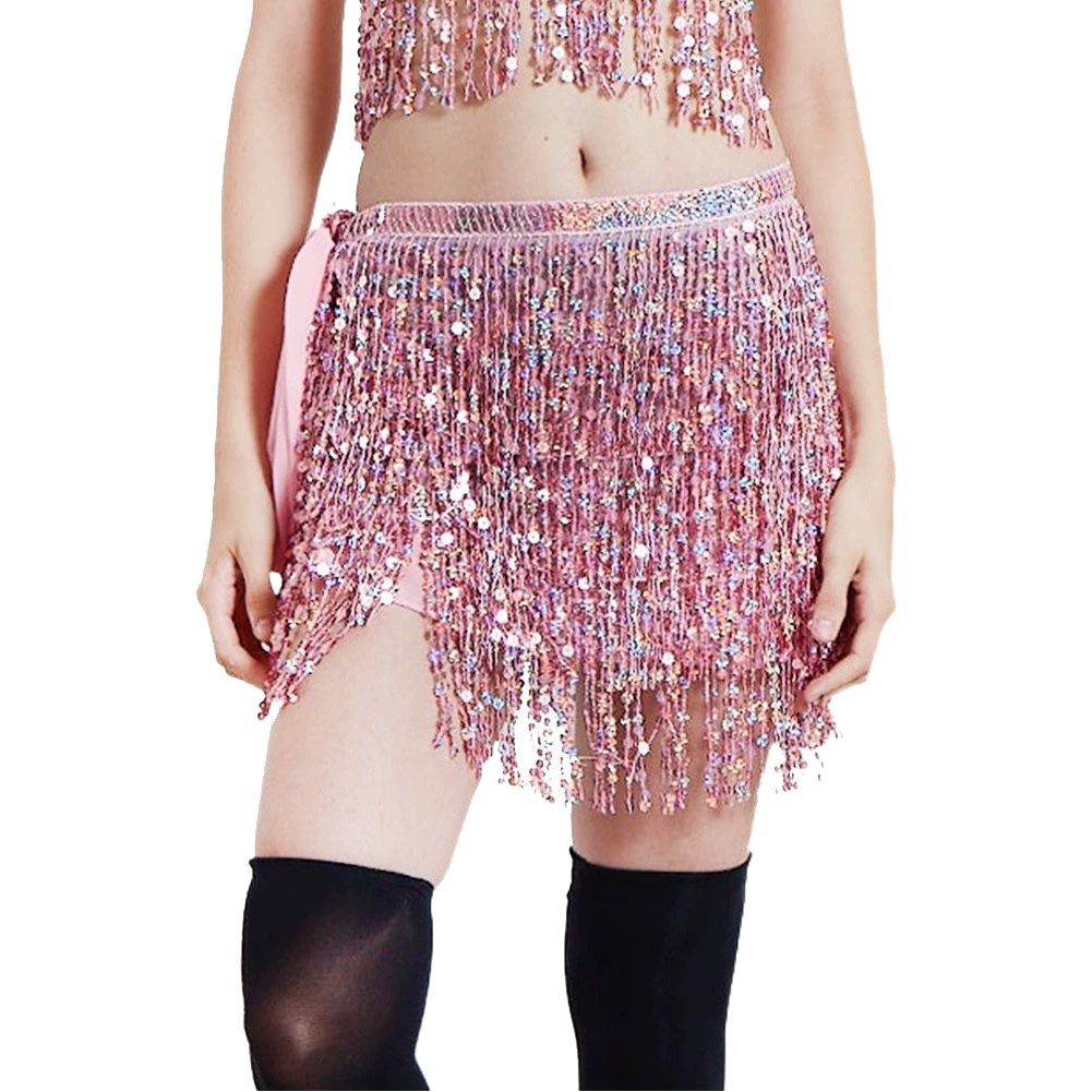 Хэллоуин танец живота поясная цепочка индийский танец бедра салфетка Пози блестки салфетки с кисточками сценический костюм для выступлений