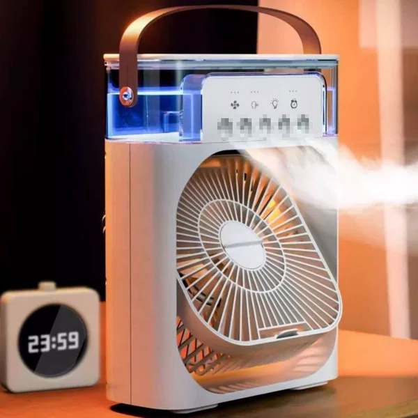 Spray Humidifying Mini Fan for Student Dormitory and Office Desktop, USB Direct Plug, Powerful Portable Handheld Fan
