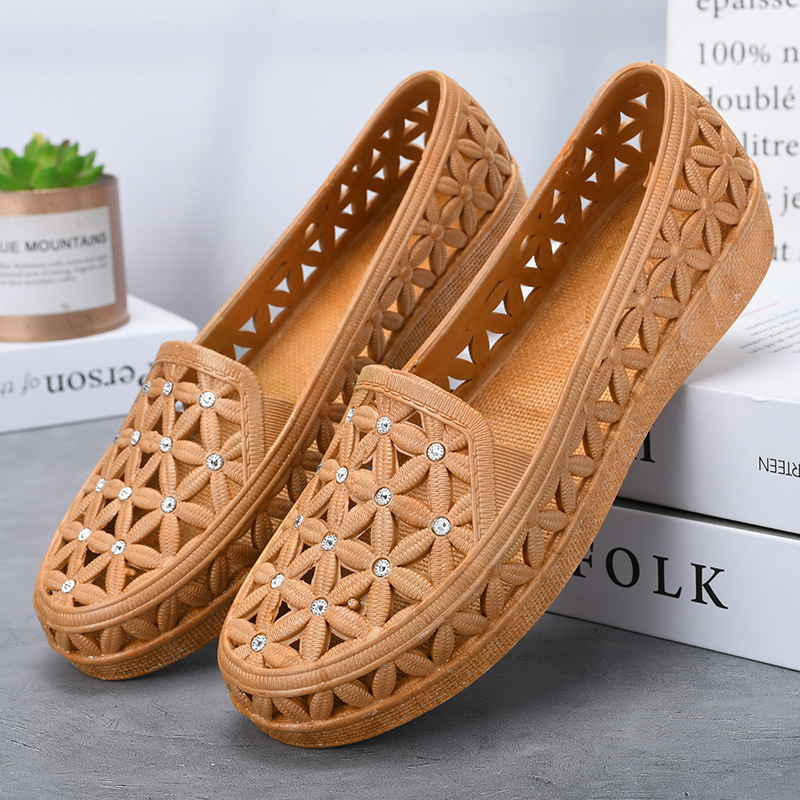 Card color hole women's sandals