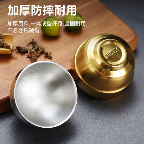 304 Korean stainless steel tea cup, white wine cup, master cup, kung fu tea cup, soju cup, restaurant golden spirit cup