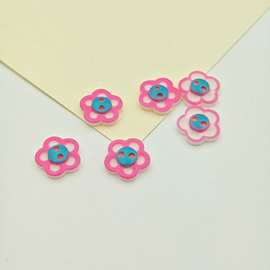 可爱卡通彩色两眼小花树脂纽扣童装衬衫毛衣梅花扣子宝宝服装饰扣