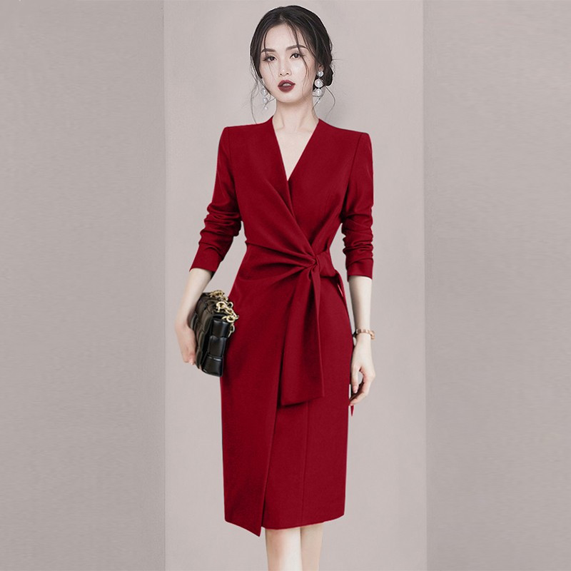 French Style Elegant Retro Light Luxury Burgundy Dress High-end Exquisite New Women's Toasting Dress Bridal Evening Dress
