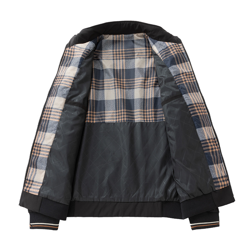 Nuevas chaquetas de hombre de otoño transfronterizas de moda casuales de cuello de color sólido chaqueta de negocios de mediana edad chaqueta