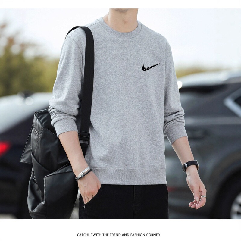 Men's Clothing 2025 New Spring Men's Sweatshirt Long Sleeve T-shirt Men's Terry Crew Neck Pullover Knit Base Shirt Men's Clothing 2025 New Spring Men's Sweatshirt Long Sleeve T-shirt Men's Terry Crew Neck Pullover Knit Base Shirt