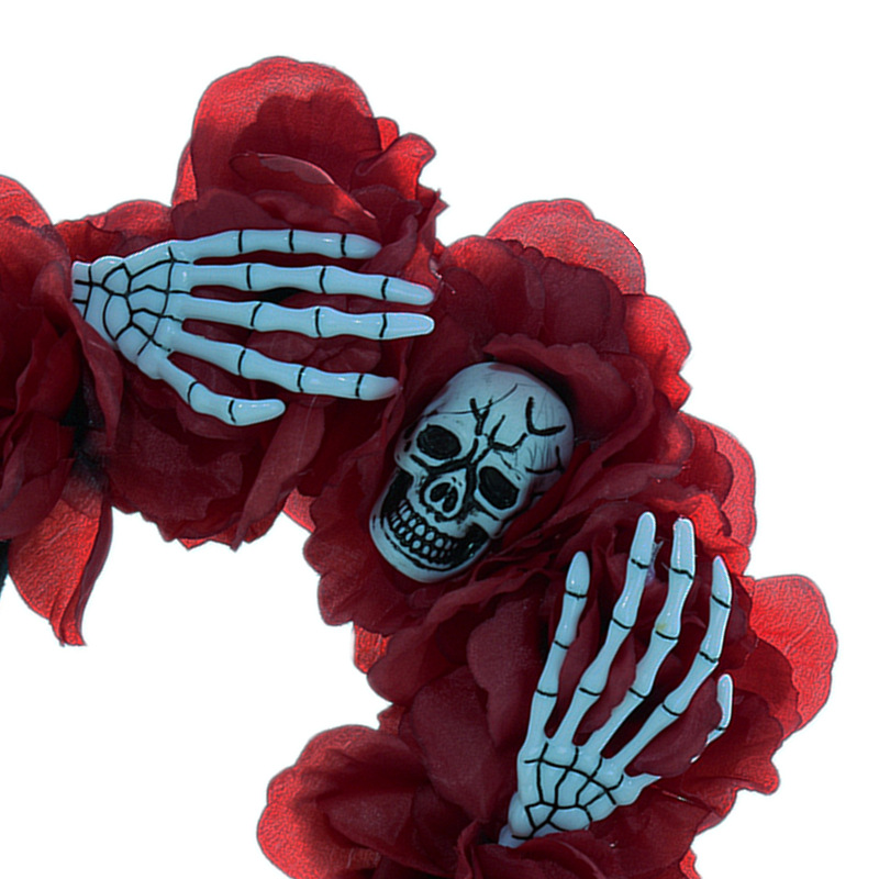 Flower, Skull, Ghost Pattern Women's Gender Funny Women's Flower Skull Ghost Cloth Patchwork Hair Band