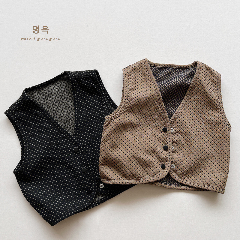 Ropa de doble cara para niños chaleco personalizado otoño nuevos niños de estilo coreano estilo japonés bebé niñas todo-fósforo chaleco moda