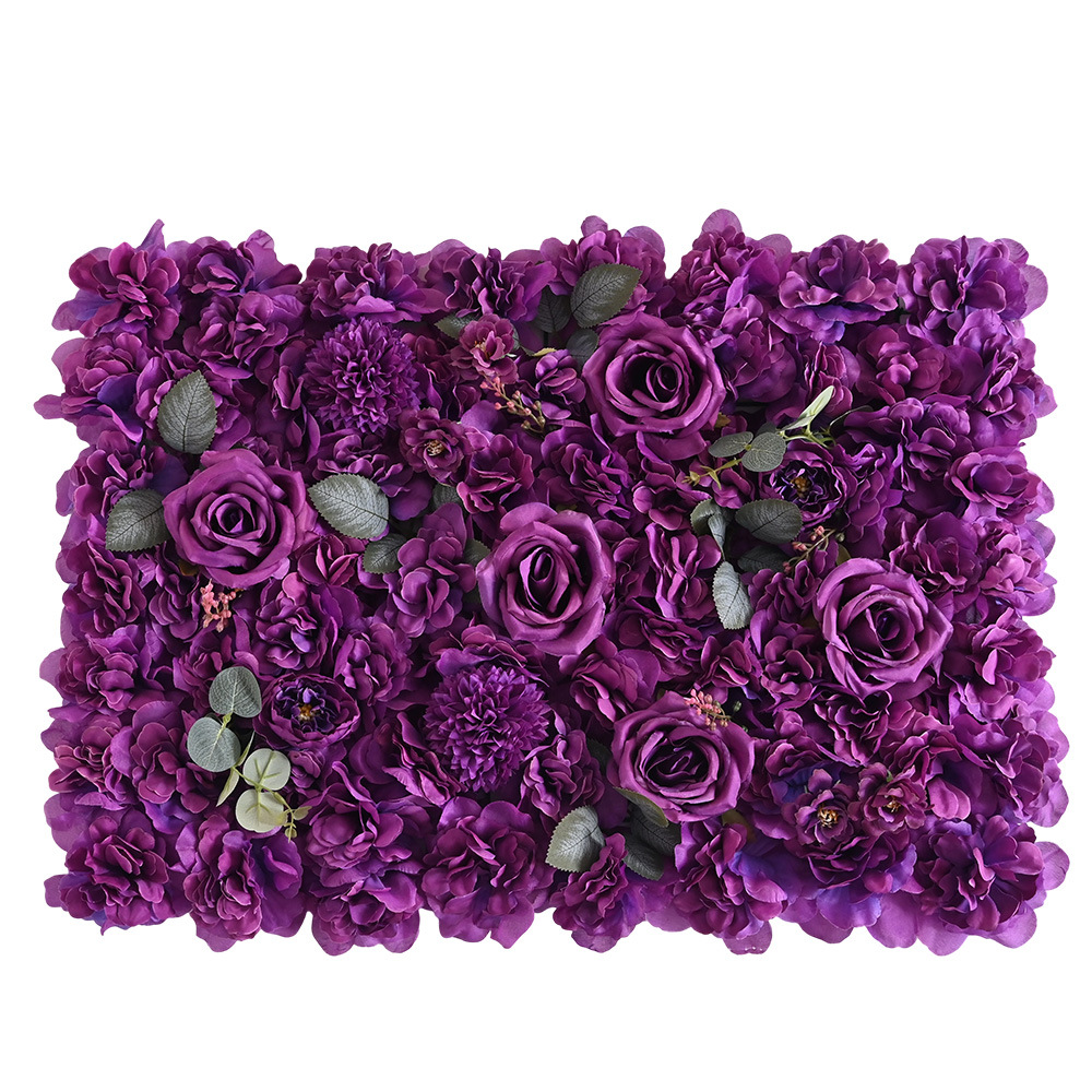 Simulación de pared de flores filas de flores de fondo pared red perforación de tarjetas de flores falsas decoración de pared decorativa decoración de bodas interiores rosa plantación