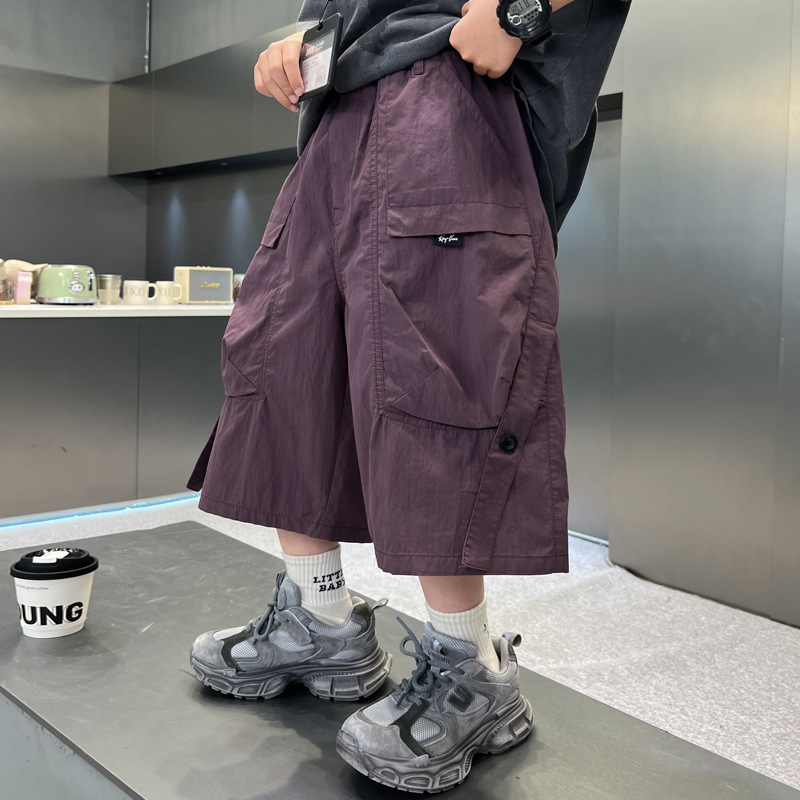 Boys' Summer Cargo Shorts 2025 New Style Five-Point Pants Summer Thin Trendy Children's Casual Mid-Length Shorts